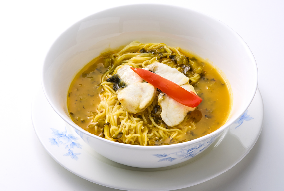 スズキと高菜漬けの酸辛汁そば零号機VER