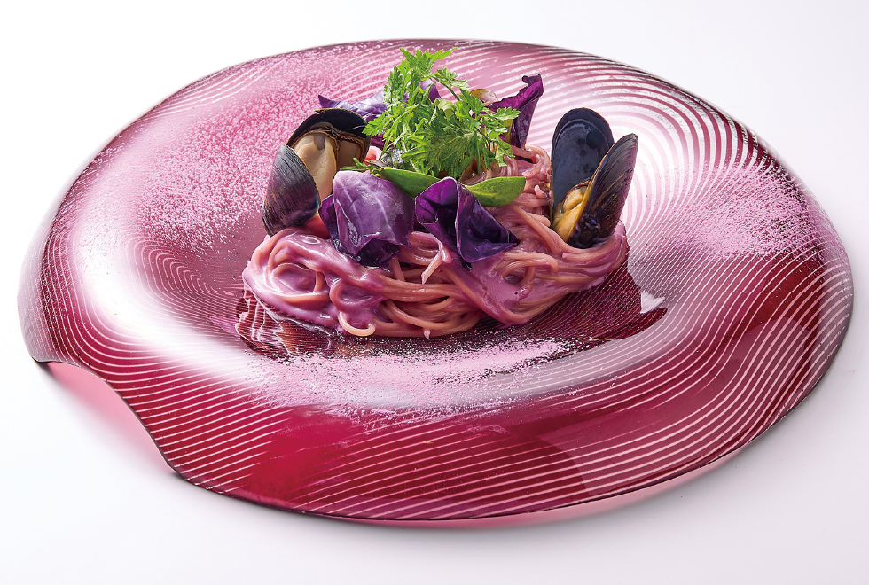 紫キャベツのクリームパスタ~初号機カラー~